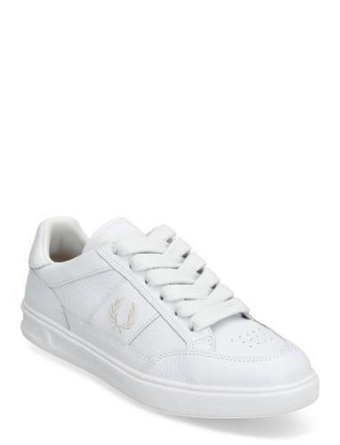 B440 Textured Leather Lave Sneakers White Fred Perry