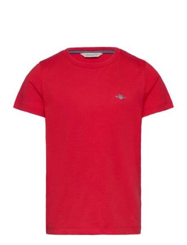 Shield Ss T-Shirt Tops T-shirts Short-sleeved Red GANT
