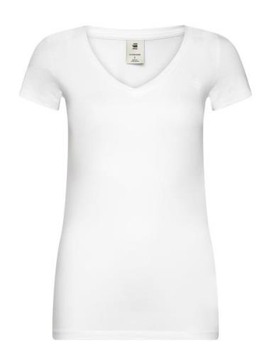 Base V T Wmn Cap Sl Tops T-shirts & Tops Short-sleeved White G-Star RA...
