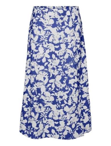 Vmfrej H/W 7/8 Pencil Skirt Wvn Exp Knelangt Skjørt Blue Vero Moda