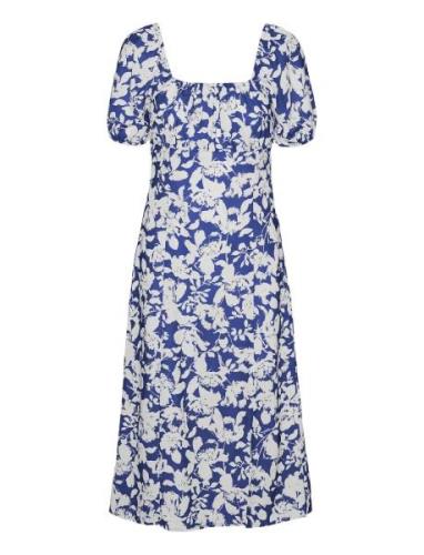 Vmfrej 2/4 Calf Dress Wvn Exp Knelang Kjole Blue Vero Moda