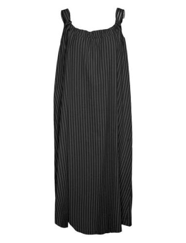 Vmgili Detailed Singlet Dress Wvn Ga Knelang Kjole Black Vero Moda