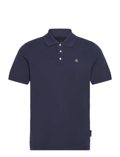 Pique Polo Tops Polos Short-sleeved Navy Moose Knuckles