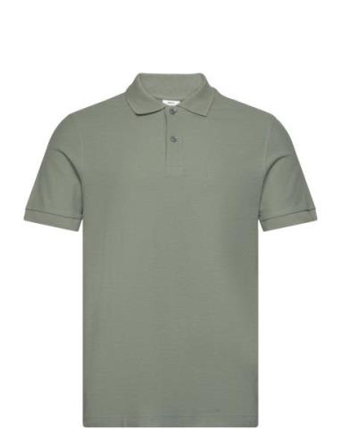 100% Cotton Pique Polo Shirt Tops Polos Short-sleeved Green Mango