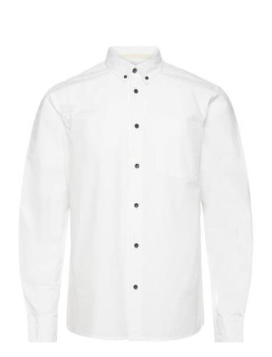 Akkonrad L/S Poplin Shirt Noos Tops Shirts Casual White Anerkjendt