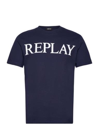 T-Shirt Regular Pure Logo Tops T-shirts Short-sleeved Navy Replay