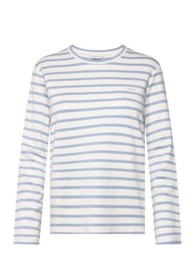 Striped Ls T-Shirt Tops T-shirts & Tops Long-sleeved Blue GANT