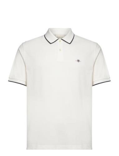 Framed Tipping Ss Polo Tops Polos Short-sleeved White GANT