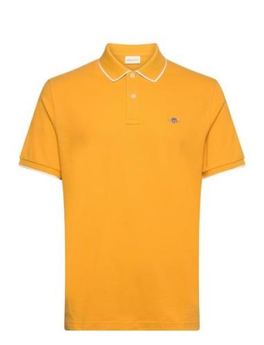 Framed Tipping Ss Polo Tops Polos Short-sleeved Yellow GANT