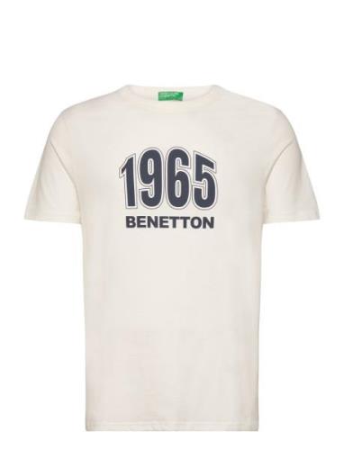 T-Shirt Tops T-shirts Short-sleeved Cream United Colors Of Benetton