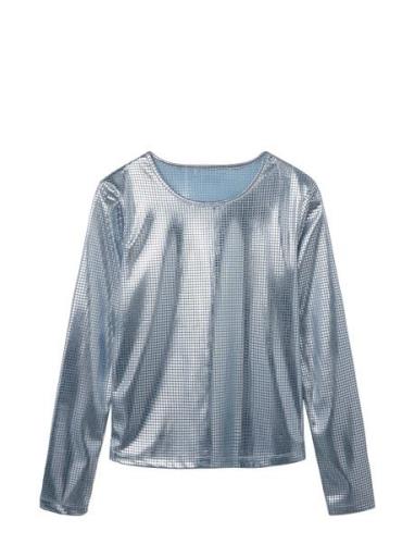 Nlfnirror Ls Crop Top Tops T-shirts Long-sleeved T-shirts Silver LMTD