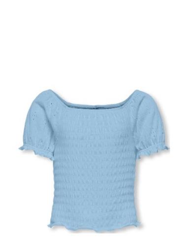 Kogtilda S/S Smock Top Jrs Tops T-shirts Short-sleeved Blue Kids Only