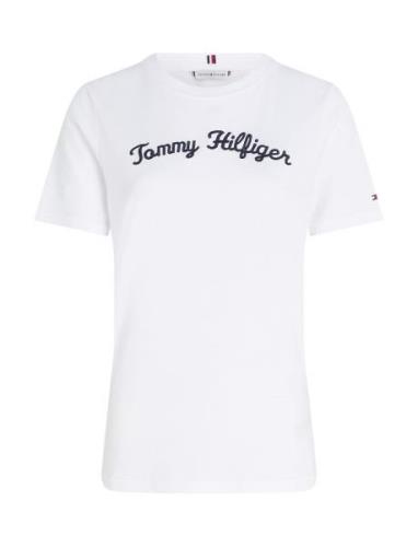 Reg Script C-Nk Ss Tops T-shirts & Tops Short-sleeved White Tommy Hilf...