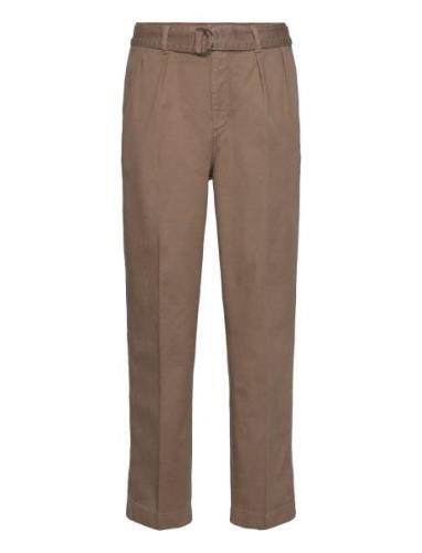 Belted Pleat Chinos Bottoms Trousers Chinos Brown GANT