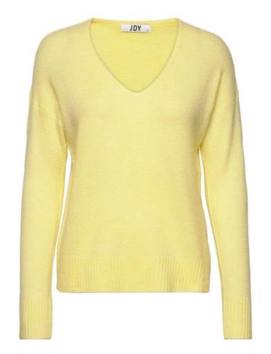 Jdycharly L/S V-Neck Pullover Knt Lo Tops Knitwear Jumpers Yellow Jacq...