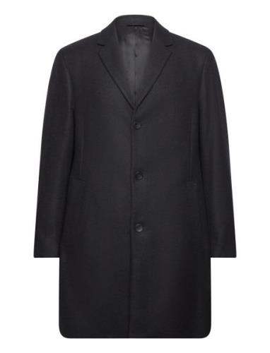 Recycled Wool Cashmere Coat Ullfrakk Frakk Black Calvin Klein