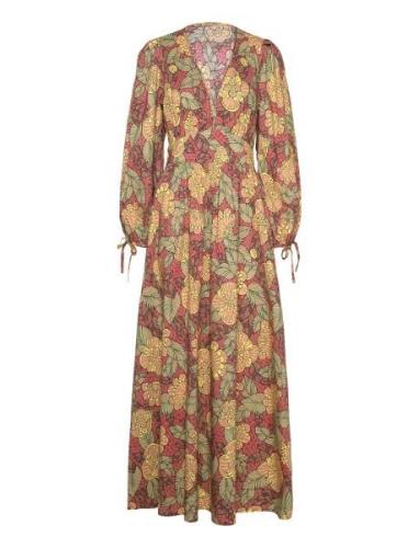 Flowerprinted Cotton Maxi Dress Maxikjole Festkjole Multi/patterned St...