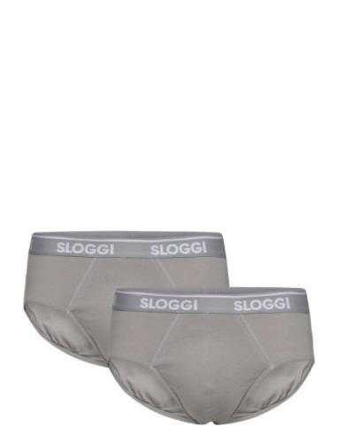 Sloggi Men Go Abc Midi 2P Underbukser Y-frontunderbukser Grey Sloggi