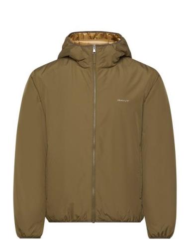 Reversible Hooded Jacket Fôret Jakke Green GANT