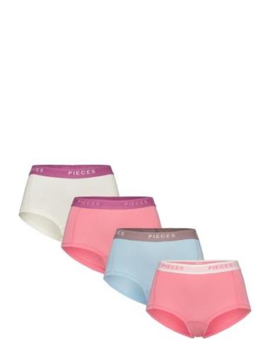 Pclogo Lady 4 Pack Solid Noos Bc Hipstertruse Undertøy Pink Pieces