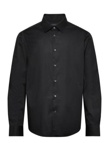 Slim Fit Stretch Cotton Shirt Tops Shirts Casual Black Mango
