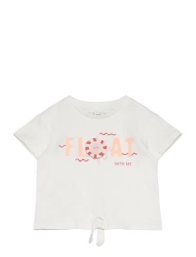 Printed Message T-Shirt Tops T-shirts Short-sleeved White Mango