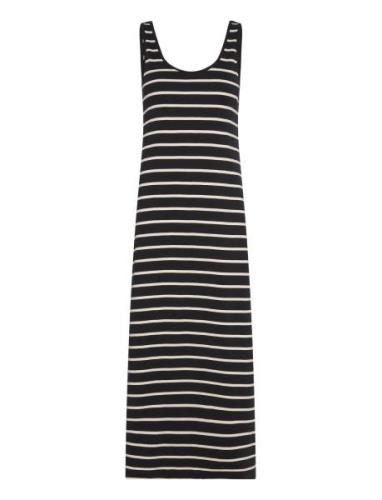 Cut-Out Striped Dress Maxikjole Festkjole Black Mango
