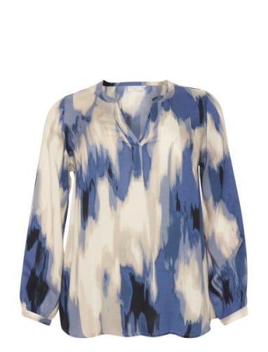 Kcbella Blouse Tops Blouses Long-sleeved Blue Kaffe Curve