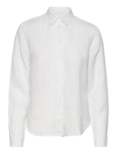D2. Reg Linen Chambray Shirt Tops Shirts Long-sleeved White GANT