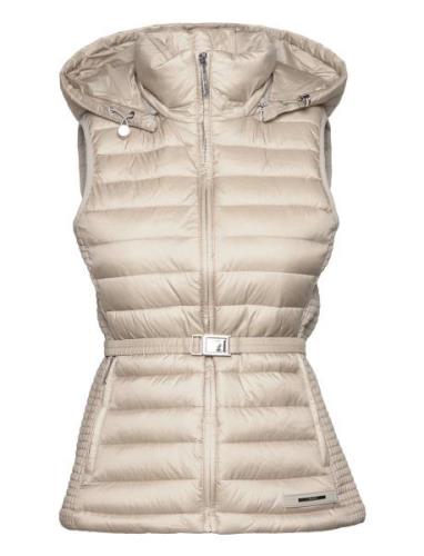 Lw Padded Waist Smocking Vest Vests Padded Vests Cream Calvin Klein