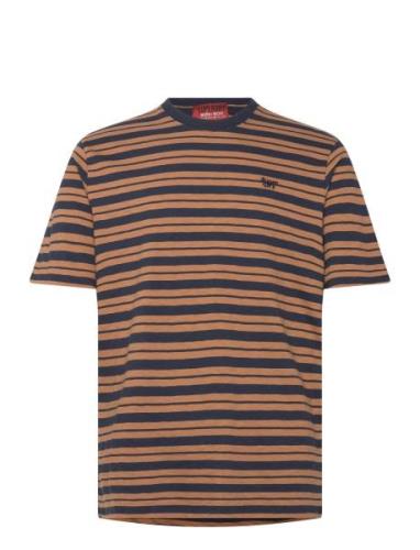 Relaxed Fit Stripe Tshirt Tops T-shirts Short-sleeved Orange Superdry