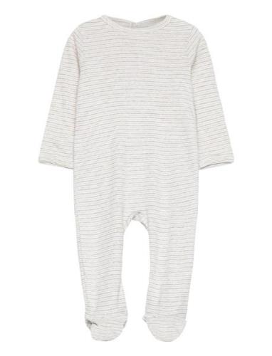 Striped Jersey Full Body W. Back Opening Langermet Bodysuit Grey Copen...