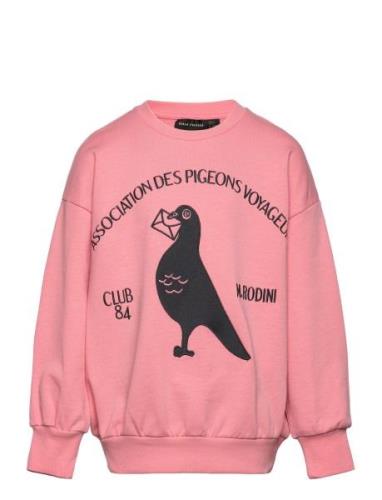 Pigeons Emb Sweatshirt Tops Sweat-shirts & Hoodies Sweat-shirts Pink M...