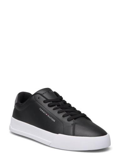 Th Court Leather Grain Ess Lave Sneakers Black Tommy Hilfiger