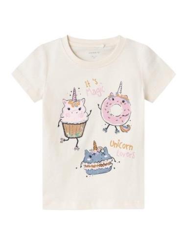 Nmfkornella Ss Top Box Tops T-shirts Short-sleeved White Name It