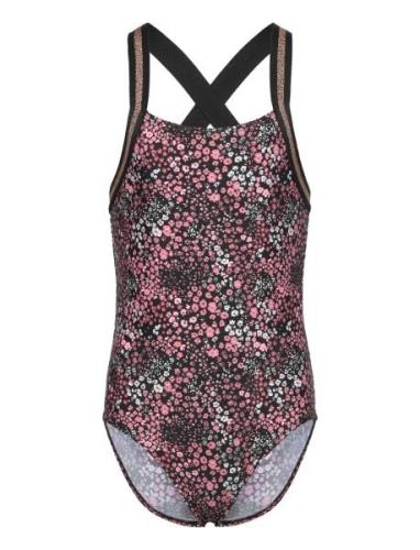 Swimsuit W Elastic Straps, Aop Badedrakt Badetøy Multi/patterned Color...