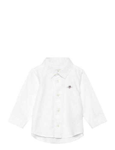 Shield Oxford Shirt Tops Shirts Long-sleeved Shirts White GANT