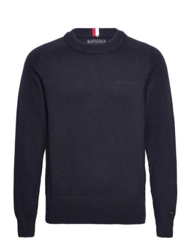 Monotype Chunky Cotton C Nk Tops Knitwear Round Necks Navy Tommy Hilfi...