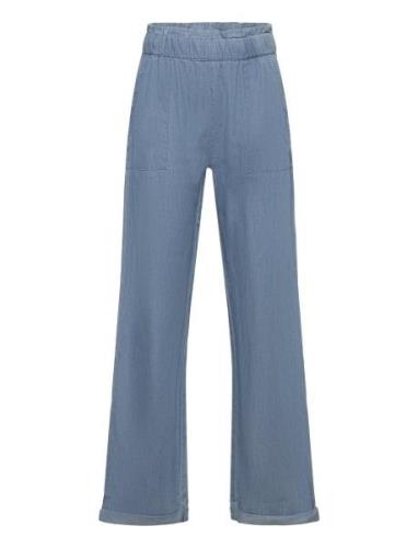 Pants Chambrey Bottoms Trousers Blue Minymo