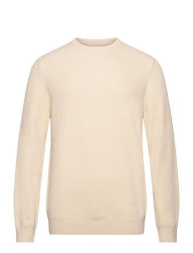 Tight Cotton Emil Knit Tops Knitwear Round Necks Cream Mads Nørgaard