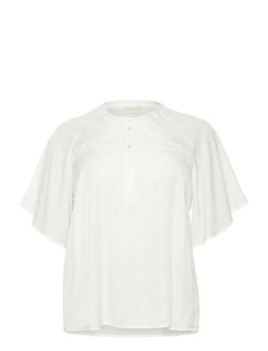 Kctilla Blouse Tops Blouses Short-sleeved White Kaffe Curve