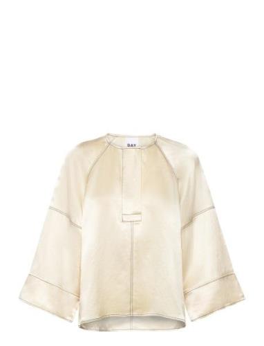 Sia - High Shine Blend Rd Tops Blouses Long-sleeved Beige Day Birger E...