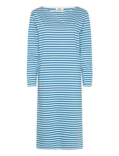Soft Single Stripe Silas Dress Knelang Kjole Blue Mads Nørgaard