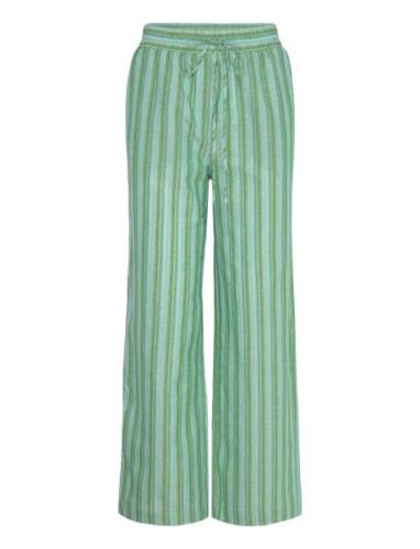 Straight Striped Trousers Bukser Med Rette Ben Green Mango