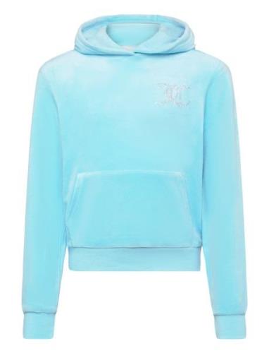 Diamante Velour Oth Hoodie Tops Sweat-shirts & Hoodies Hoodies Blue Ju...