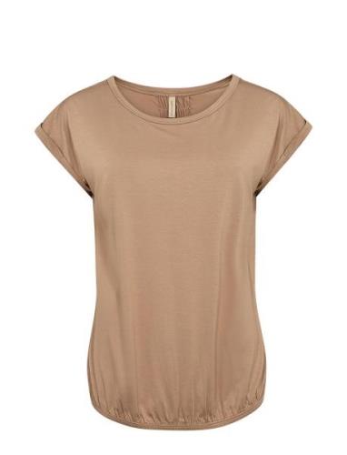 Sc-Marica Tops T-shirts & Tops Short-sleeved Brown Soyaconcept