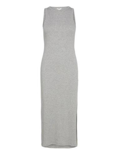 Objjamie S/L Long Dress Noos Knelang Kjole Grey Object