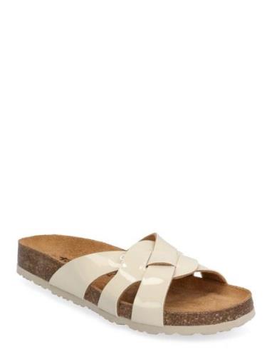 Women Slides Flate Sandaler Beige Tamaris