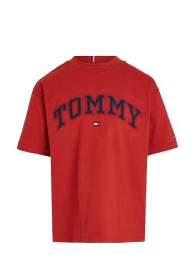 Varsity Embroidery Tee Ss Tops T-shirts Short-sleeved Red Tommy Hilfig...