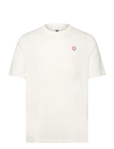 Adi Pocket Resort T-Shirt Gots Tops T-shirts Short-sleeved White Doubl...